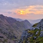 Views of Snowdon National Park just after Sunrise