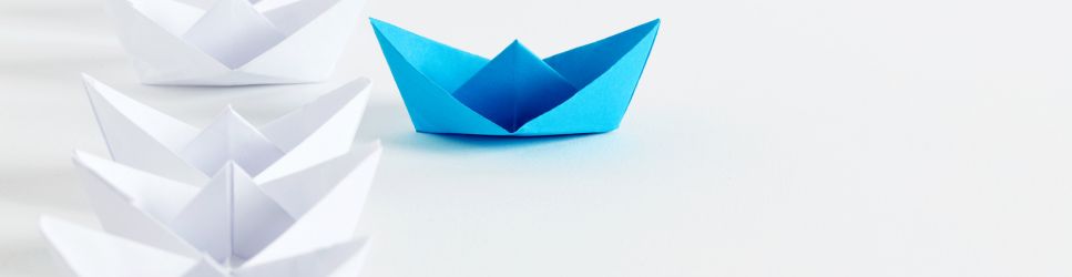 Image of an Origami Ship being picked out. Non-Profit Start Up Web Header Image